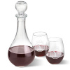 Wine Decanter with Two Stemless Glasses